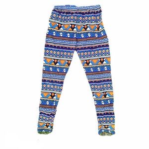 K One Geometric Tribal Blue Cozy Stretchy Legging